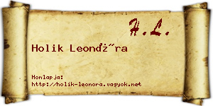 Holik Leonóra névjegykártya
